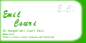 emil csuri business card